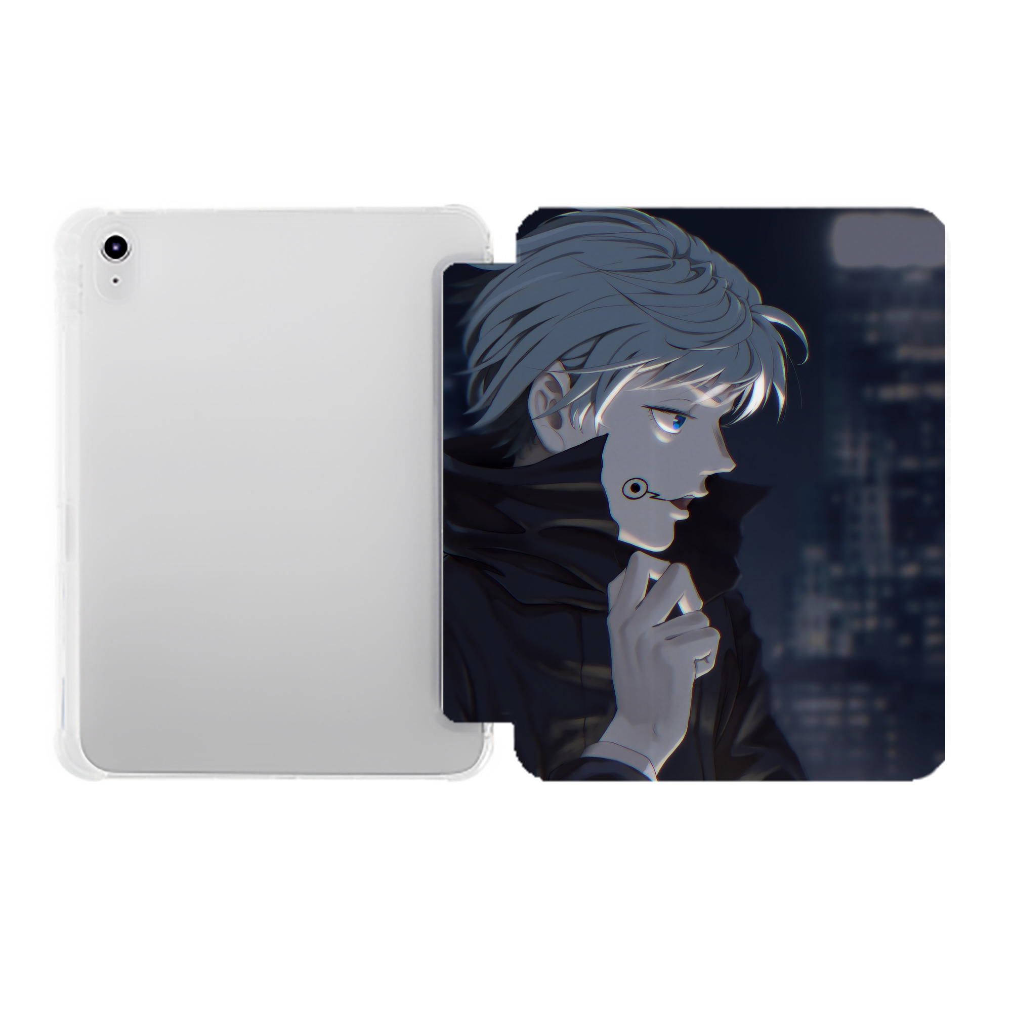 （画像用） 呪術廻戦 Jujutsu Kaisen IPad ケース ペン収納付き 三つ折りスタンド PUレザー×シリコン 対応機種9.5/10.5/10.9インチ